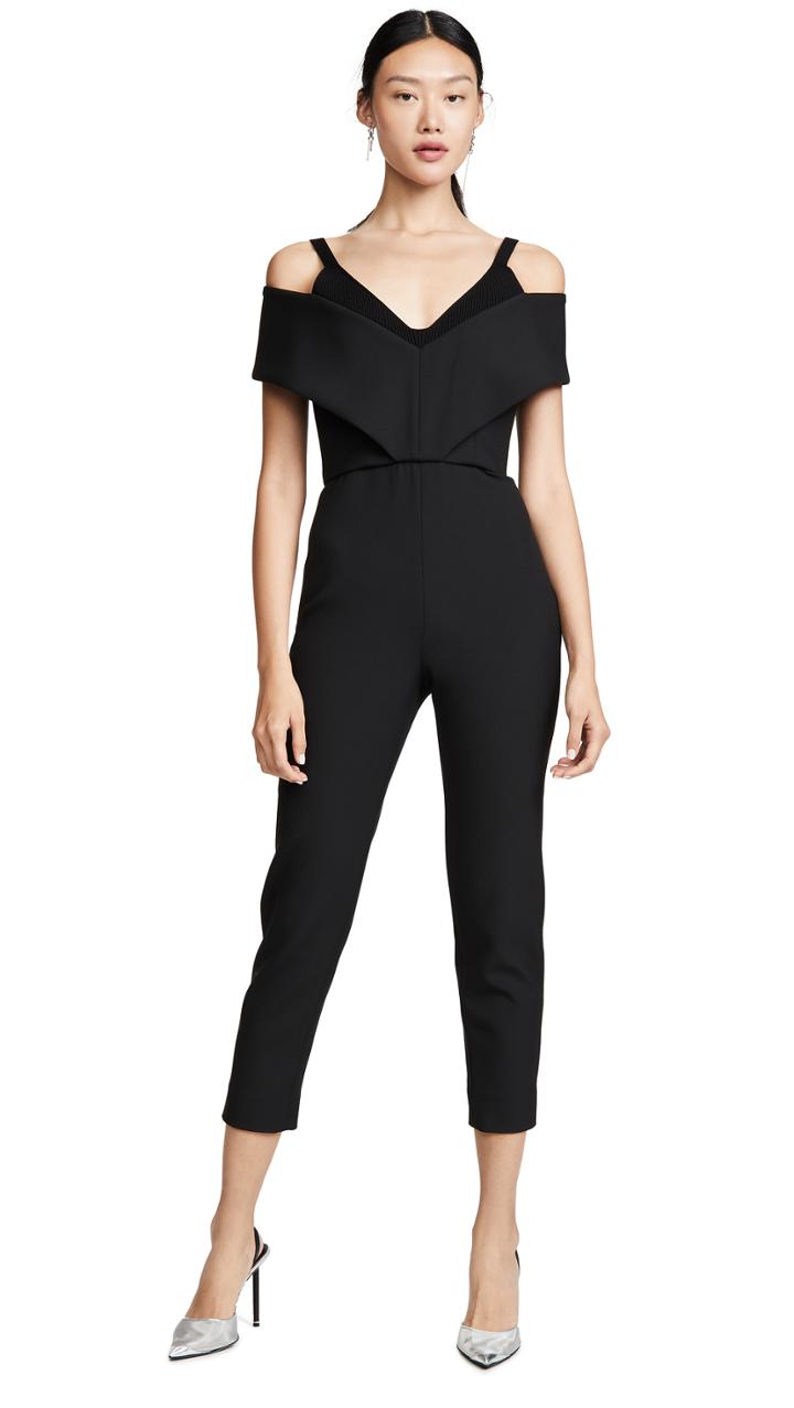 Cushnie Off Shoulder Cropped Jumpsuit