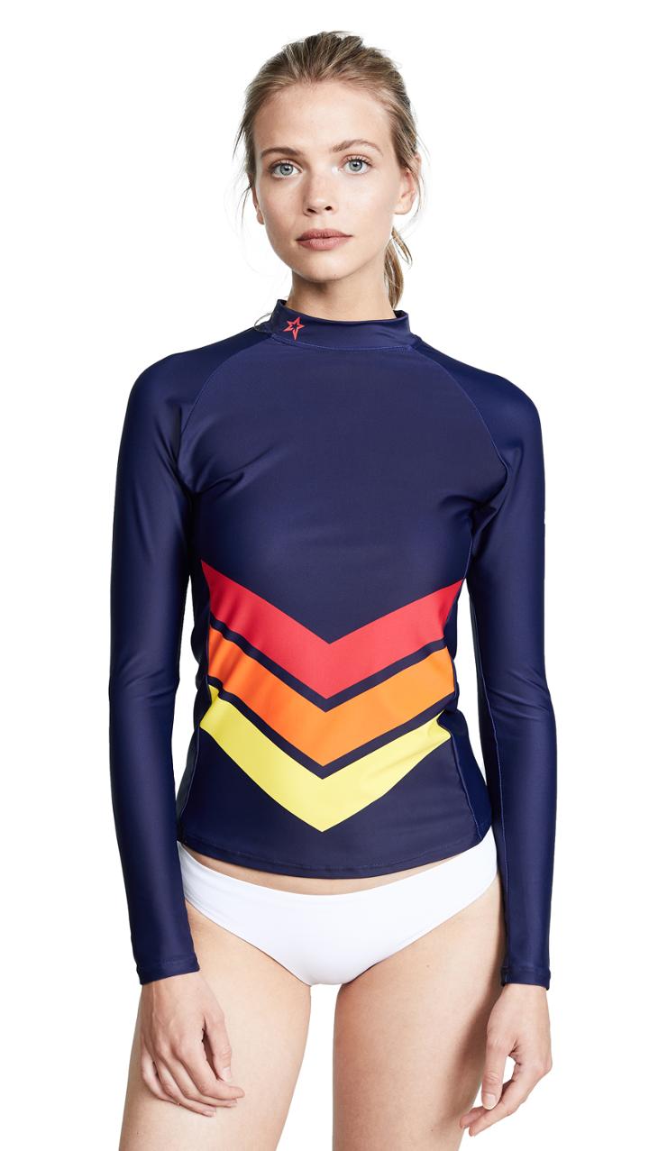 Perfect Moment Chevron Long Sleeve Rash Guard