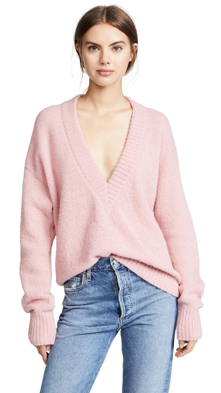 Tibi V Neck Pullover Sweater