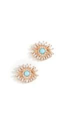 Suzanne Kalan 18k Diamond Turquoiuse Earrings