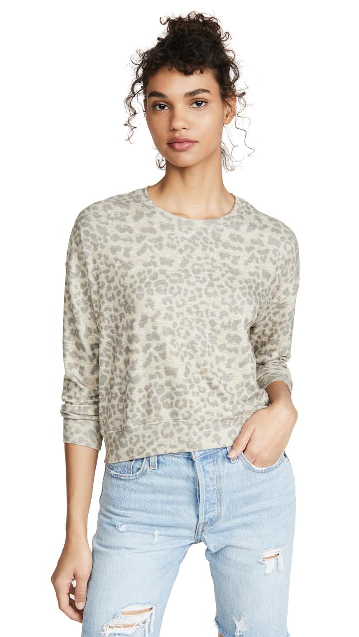 Sundry Leopard Print Sweater