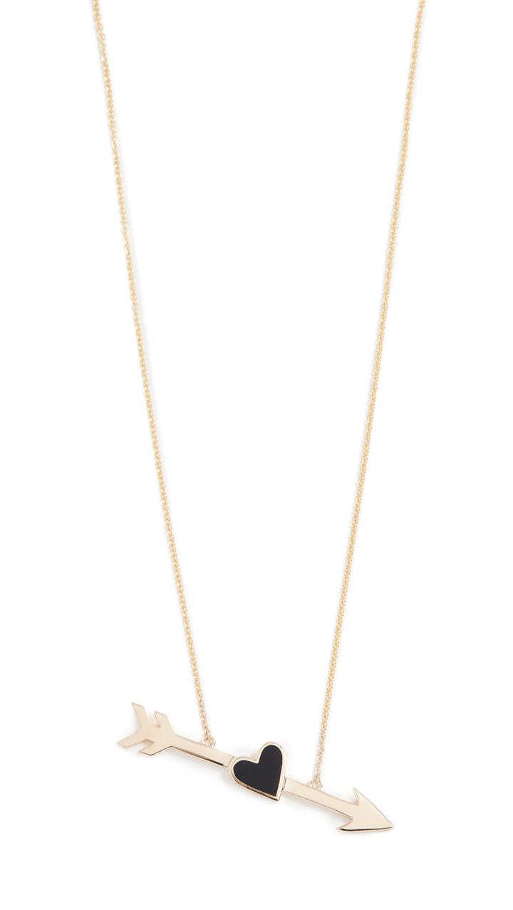 Established Enamel Heart With Arrow Necklace