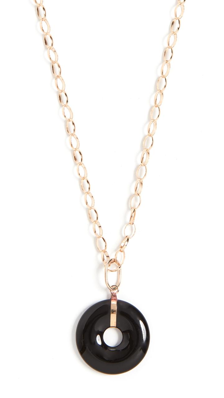 Loren Stewart 14k Onyx Torus Pendant Necklace