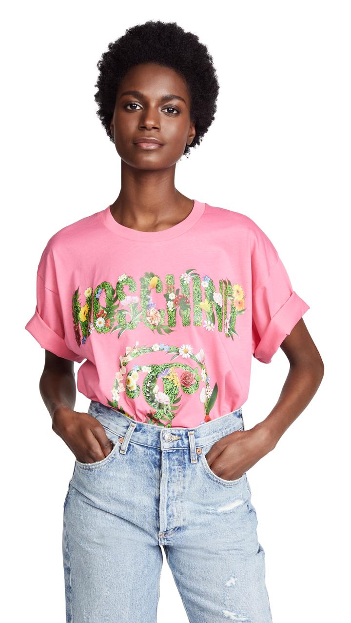Moschino Moschino Oversize Floral Logo Tee