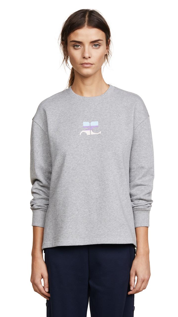 Courreges Logo Side Snapped Sweatshirt