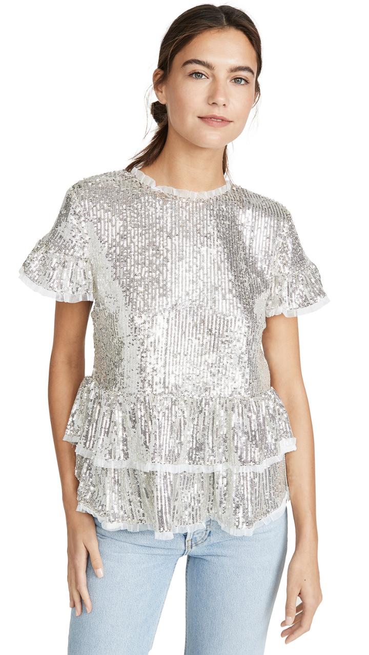 Endless Rose Sequin Tiered Blouse