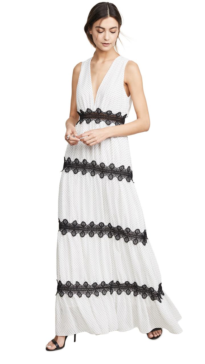 Glamorous White Black Pinspot Dress