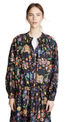 Three Dots Tie Front Tee With Bell Sleeves