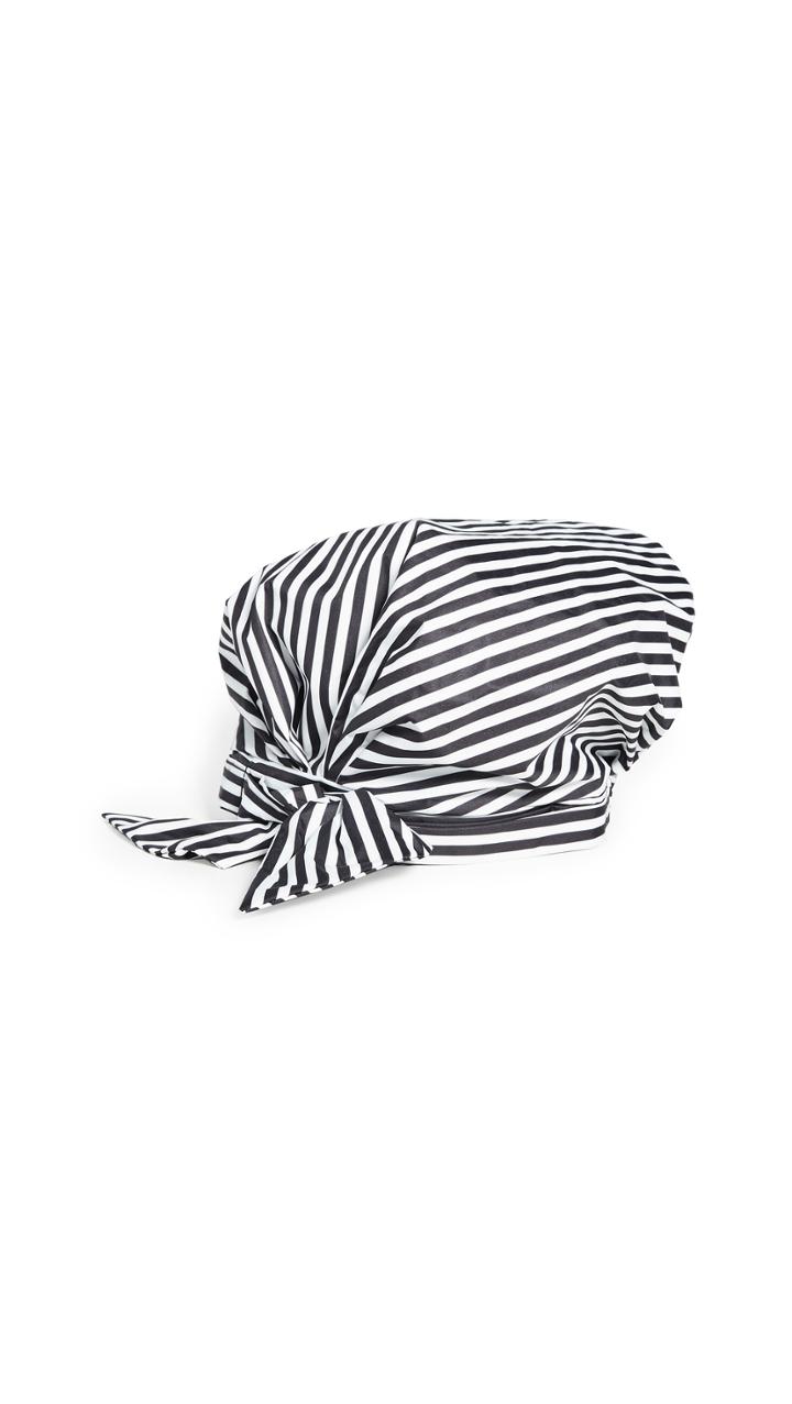Kitsch Black And White Stripe Shower Cap