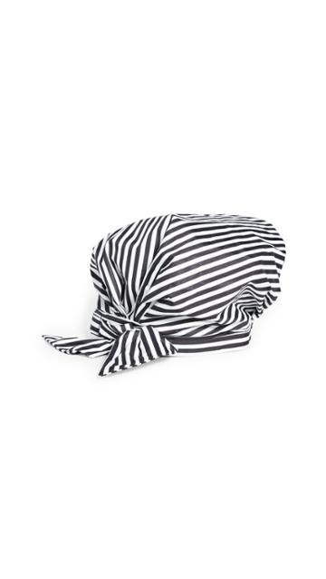 Kitsch Black And White Stripe Shower Cap