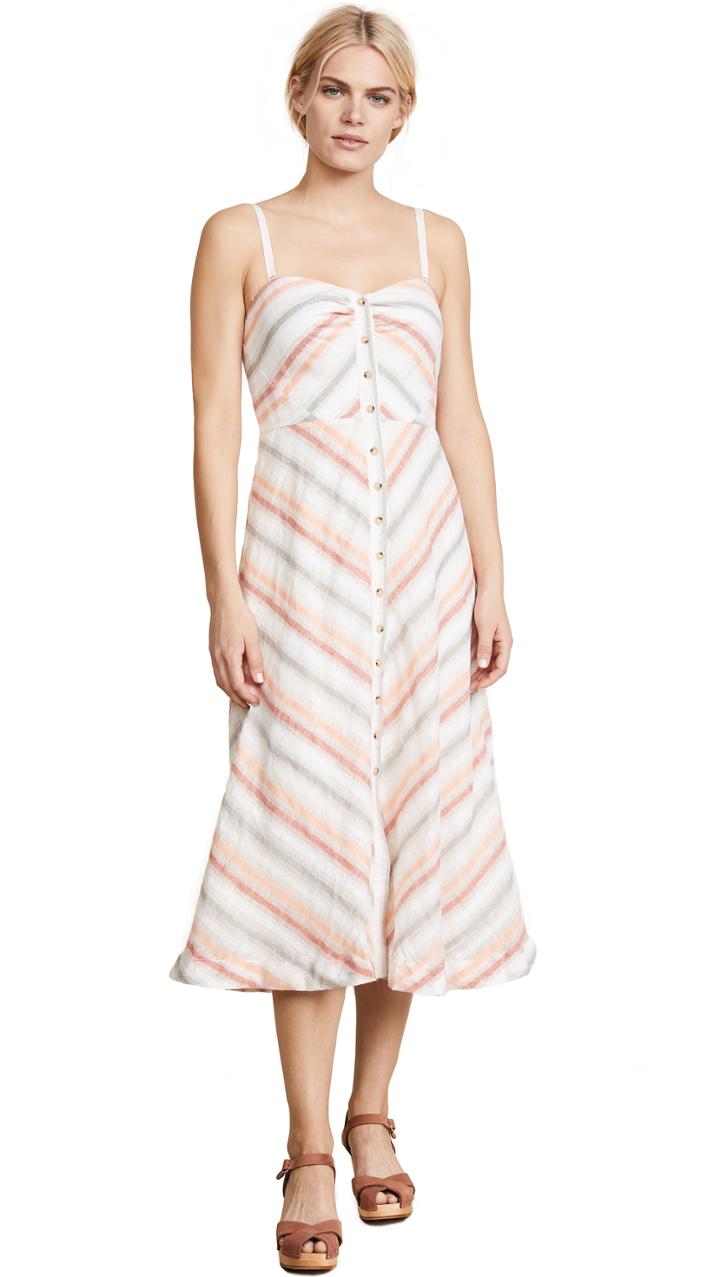 Free People Striking Striped Midi Dress