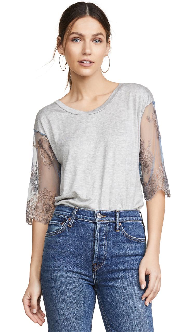 Loyd Ford Lace Sleeve Tee