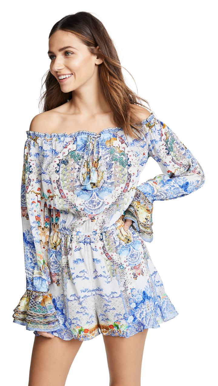 Camilla Drop Shoulder Frill Romper