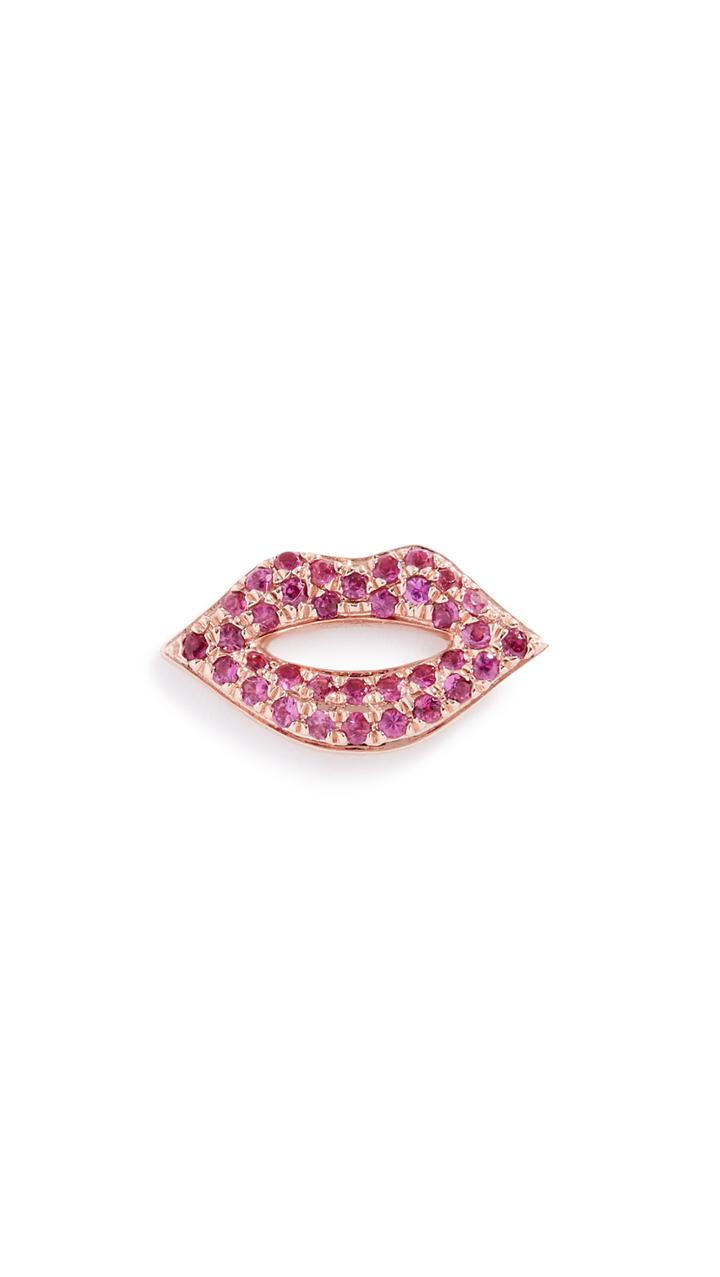 Sydney Evan 14k Rose Gold Lips Single Stud Earring