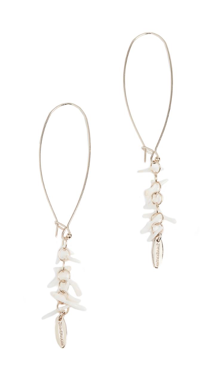 Zimmermann Shell Long Hoop Earrings