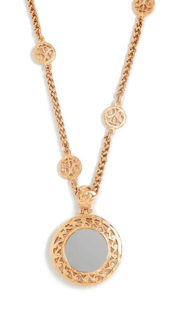 What Goes Around Comes Around Chanel Gold Mirror Necklace
