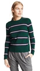 Autumn Cashmere Breton Stripe Side Button Sweater