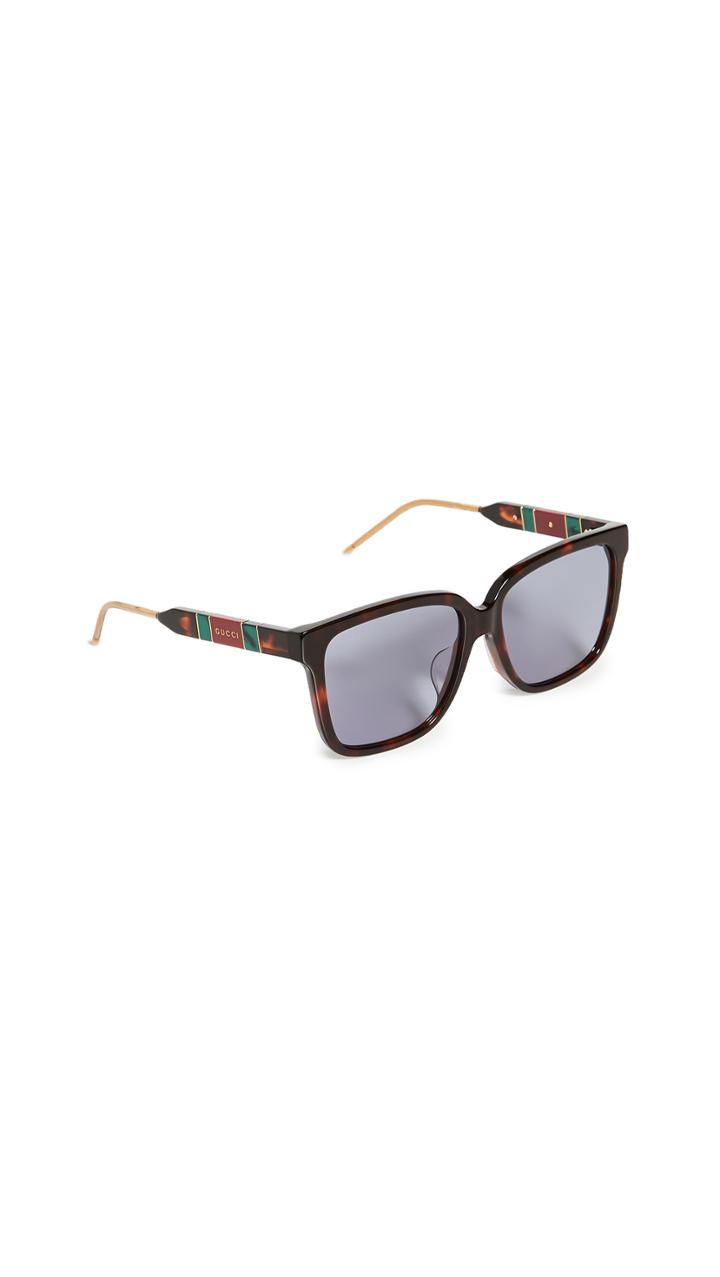 Gucci Sophisticated Web Wayfarer Sunglasses