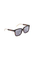 Gucci Sophisticated Web Wayfarer Sunglasses
