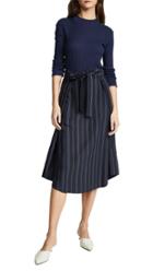 Vince Dobby Stripe Belted Skirt
