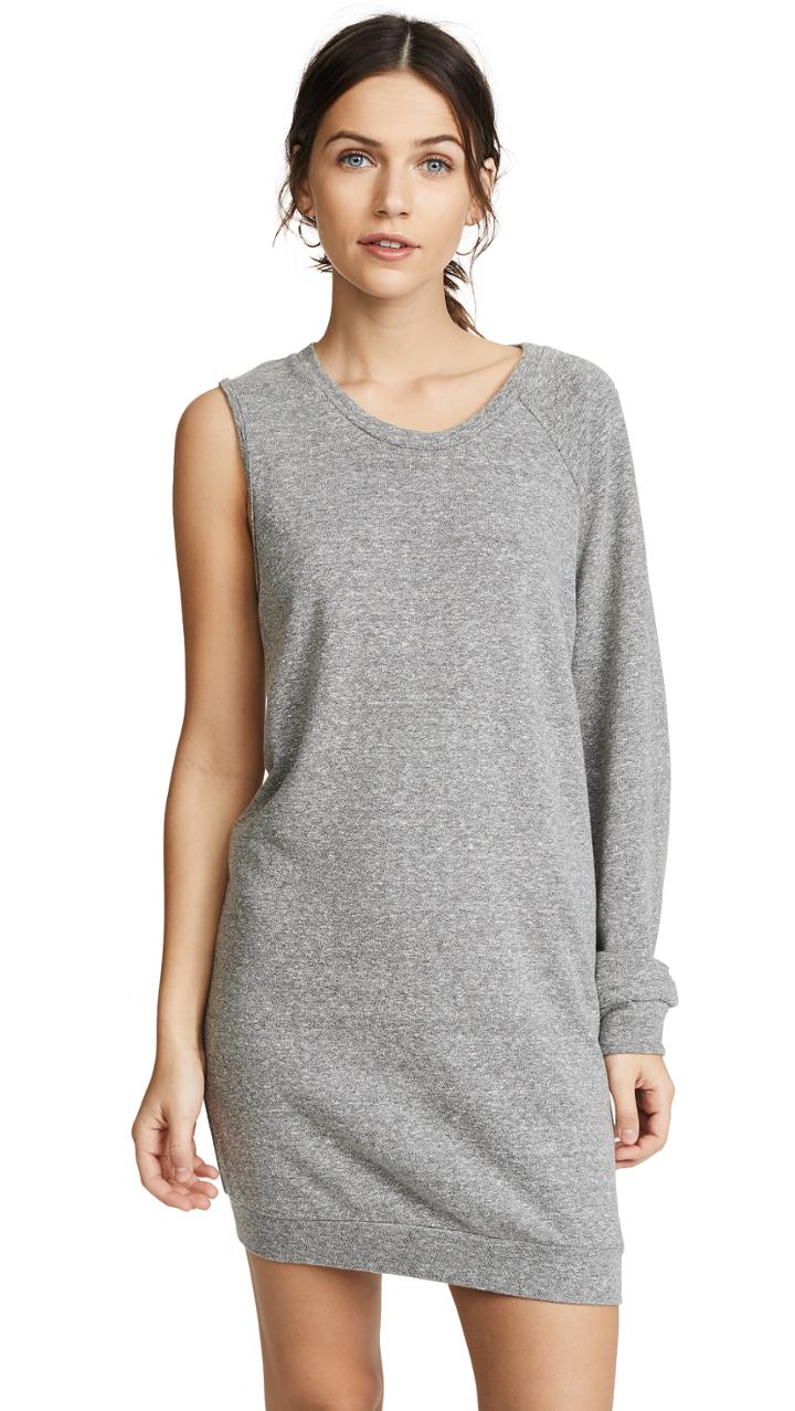 Lanston One Sleeve Mini Sweatshirt Dress