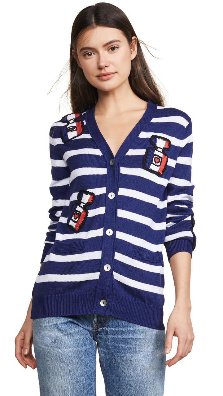 Michaela Buerger Striped I Love Paris Cardigan
