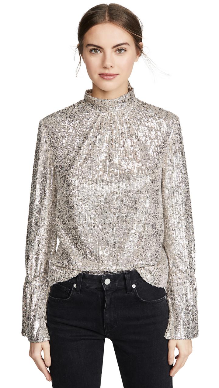 Zadig Voltaire Tummy Sequins Long Sleeve Top
