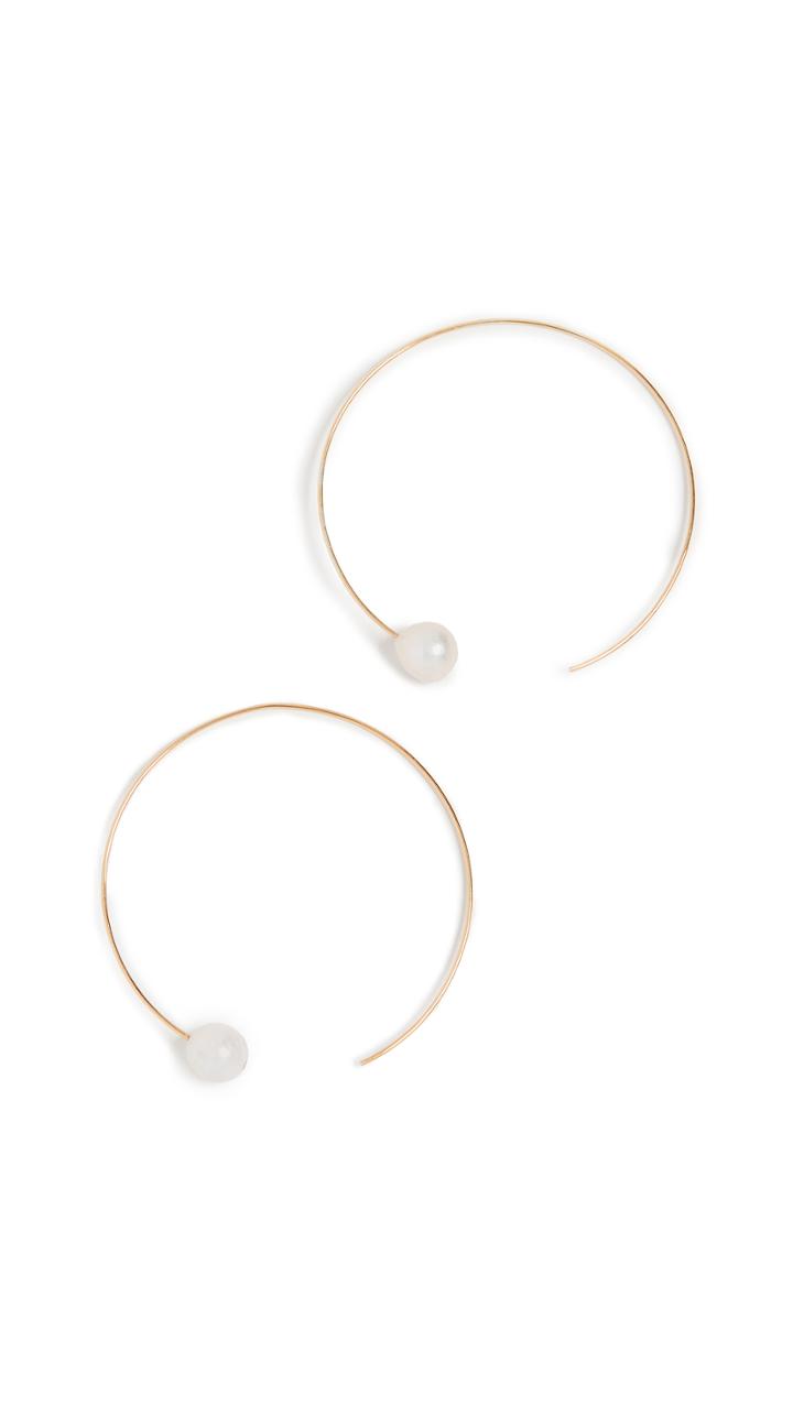 Chan Luu Hoop Earrings With Keshi Pearls