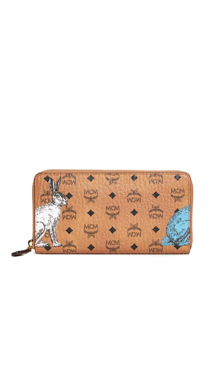 Mcm Hide And Seek Rabbit Zipped Wallet Large