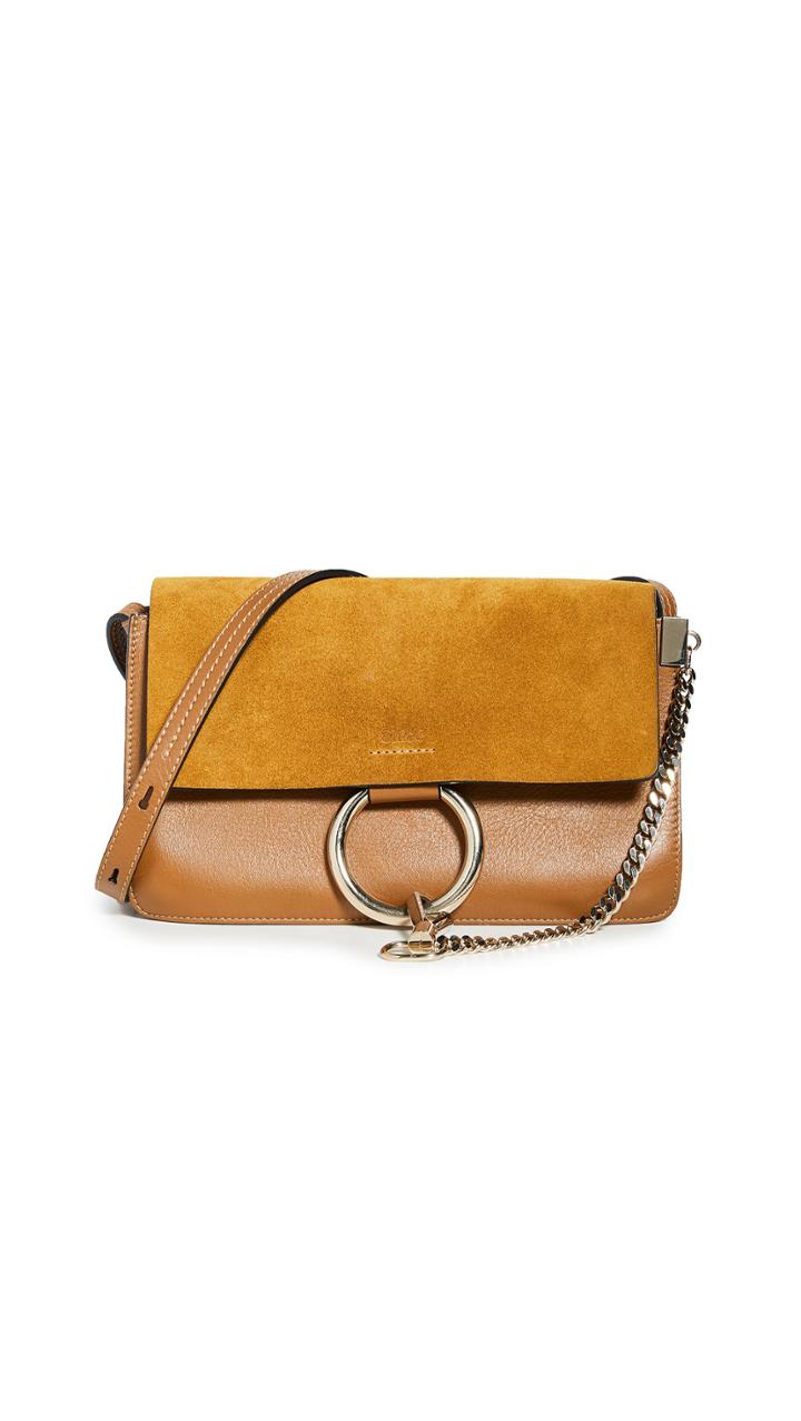 What Goes Around Comes Around Chloe Brown Leather Suede Faye Small Bag