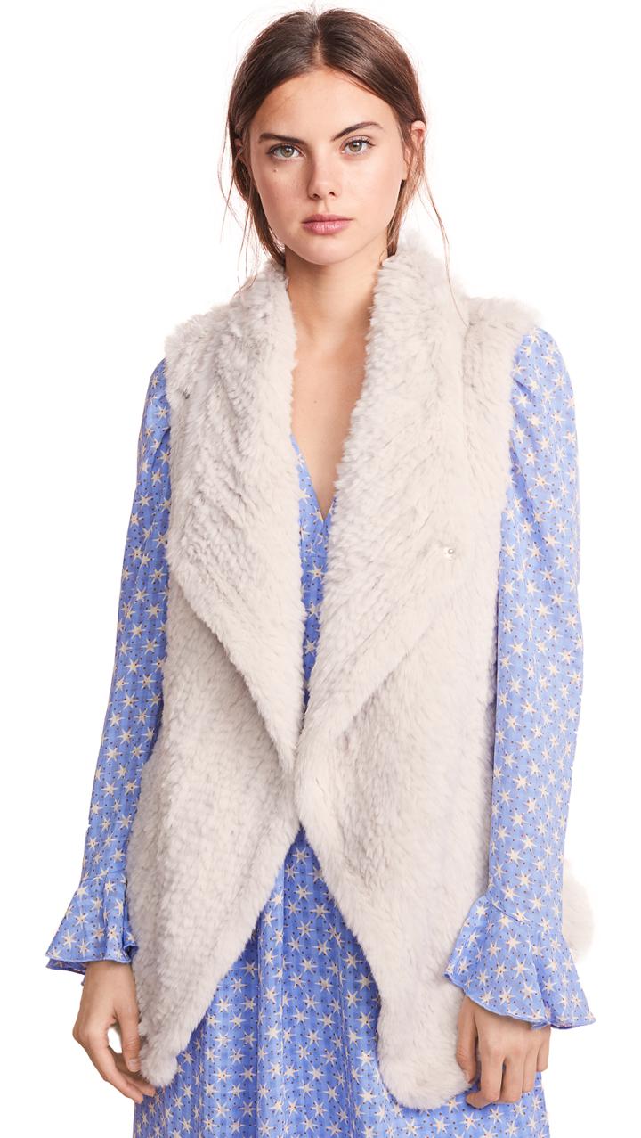 June Asymmetric Fur Vest