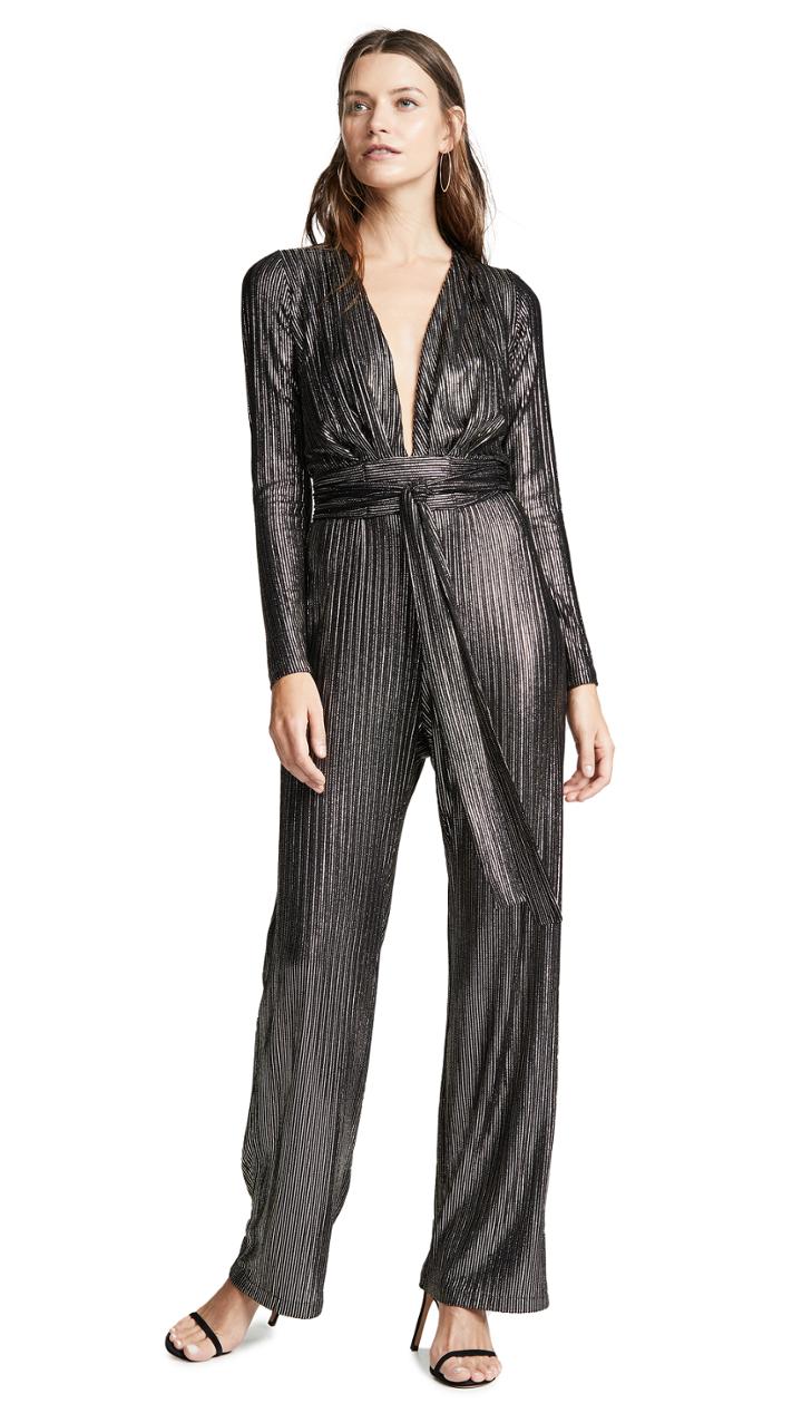 Melissa Odabash Metallic Striped Jumpsuit