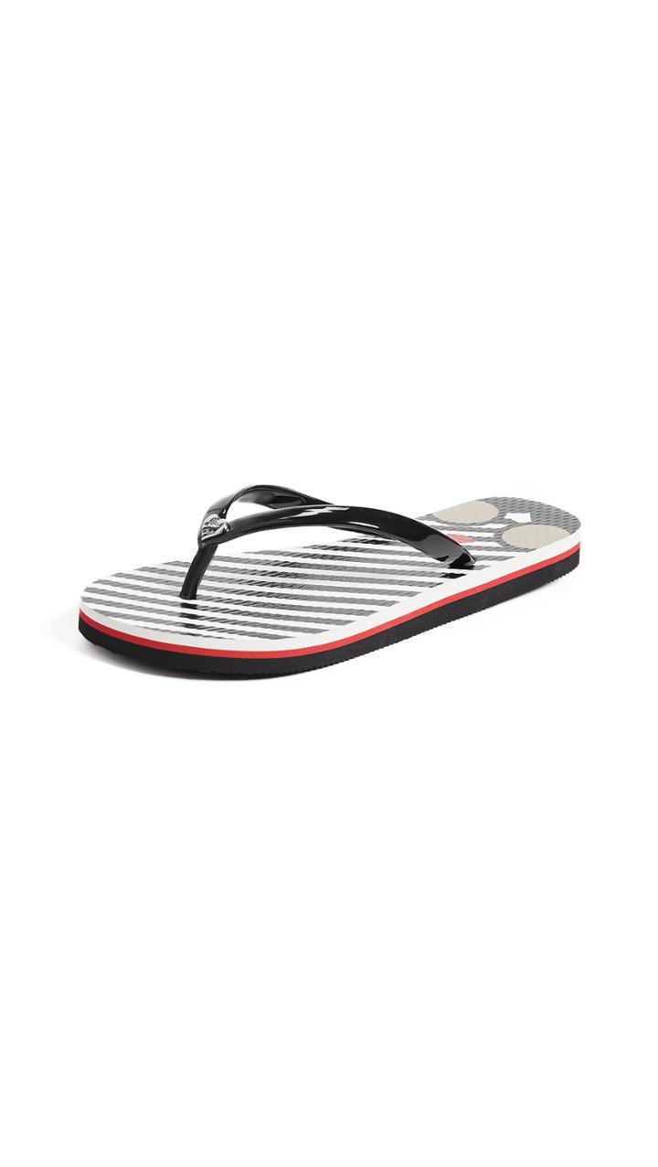 Alice Olivia Eva Striped Flip Flops