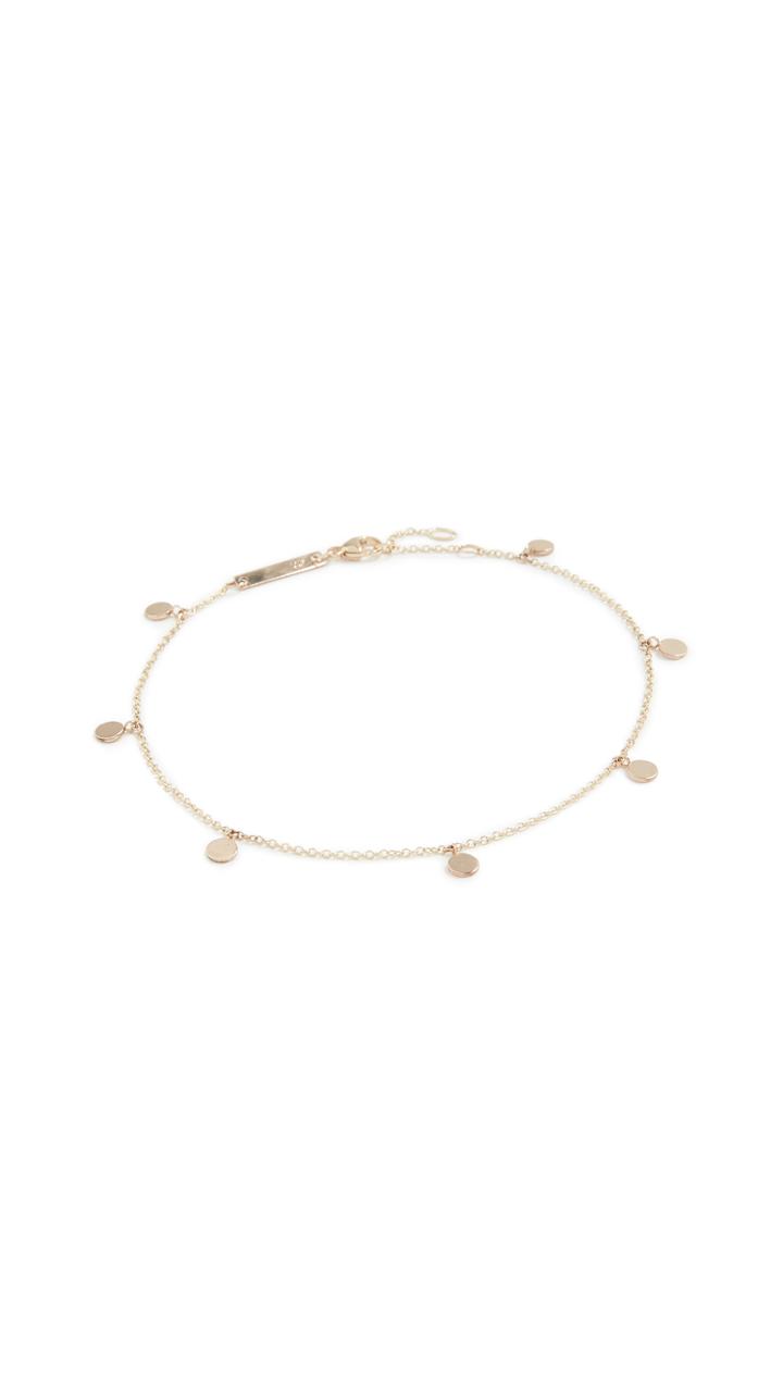 Zoe Chicco 14k Gold Round Disc Charm Anklet
