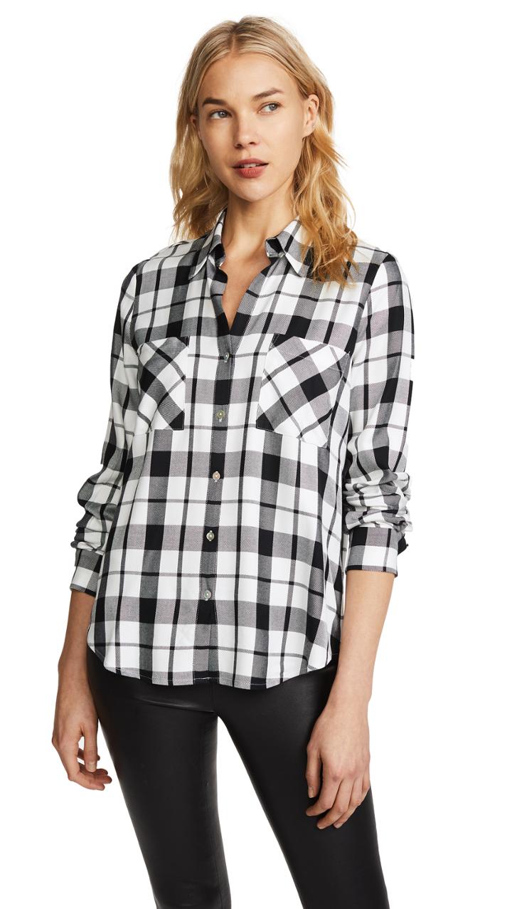 L Agence Jacqueline Long Sleeve Two Pocket Shirt