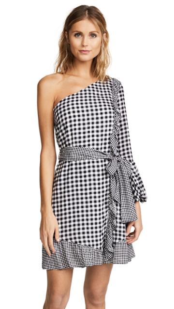 Ella Moon Gingham One Shoulder Dress