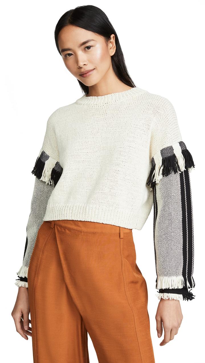 3 1 Phillip Lim Long Sleeve Fringe Pullover