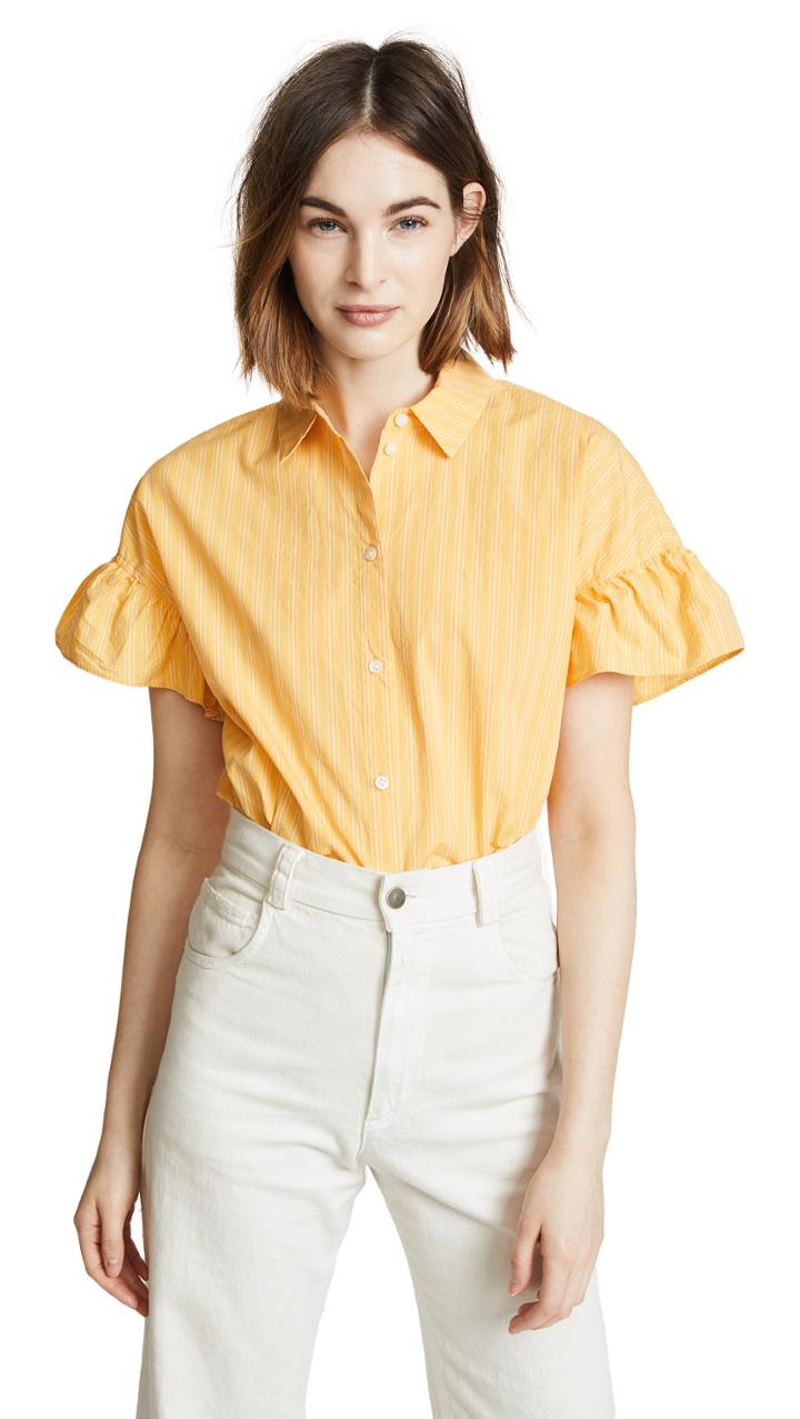 Madewell Ruffle Sleeve Central Shirt