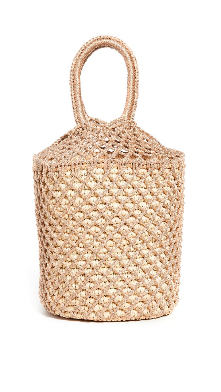 Sensi Studio Straw Netted Bucket Bag