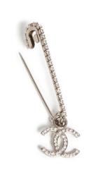 What Goes Around Comes Around Chanel Crystal Safety Pin Broach