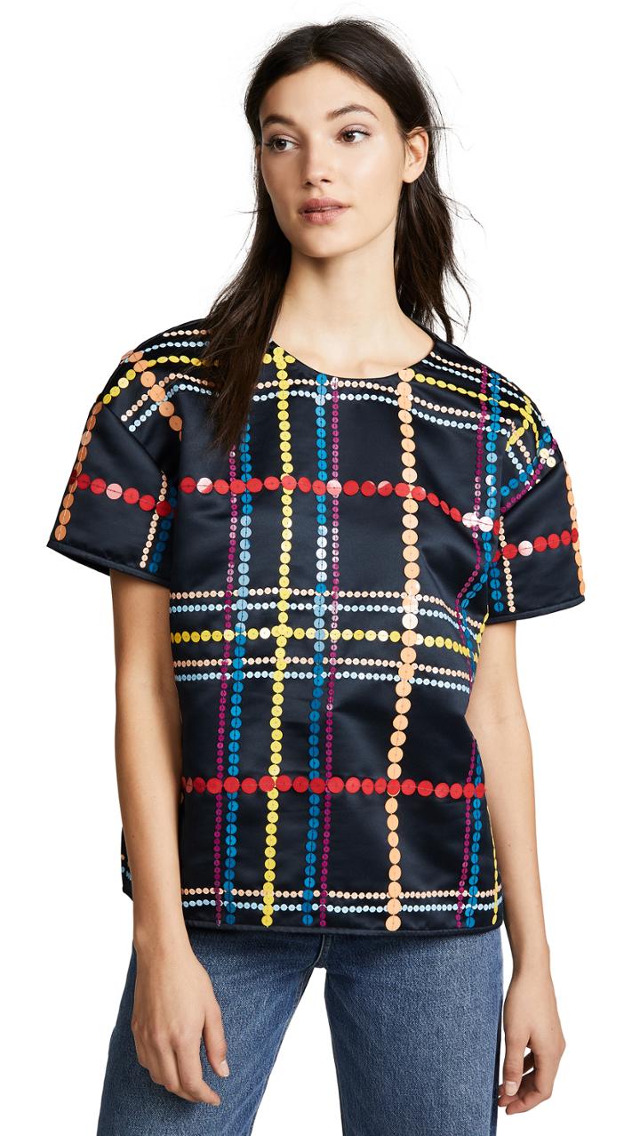 Mira Mikati Sequin Satin Top