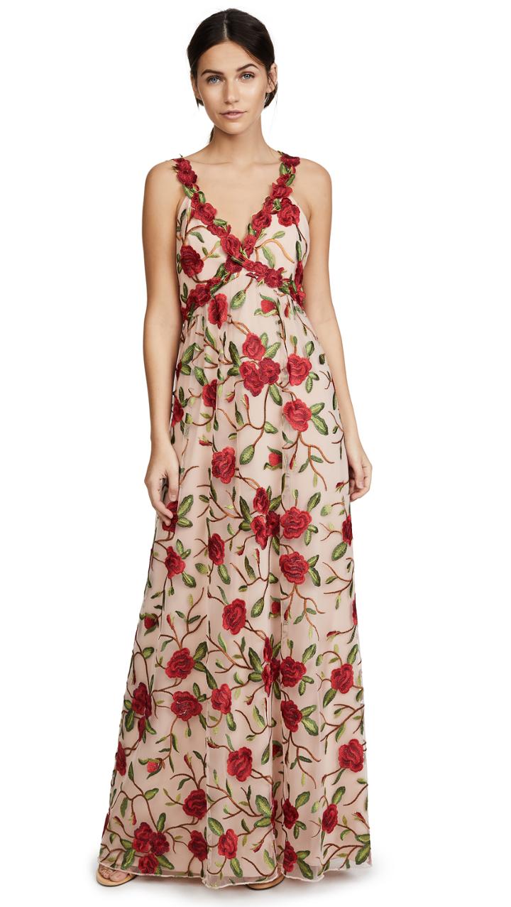 Alice Olivia Beck Low Back Gown With Train