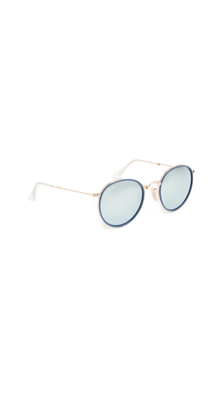 Ray Ban Mirrored Round Foldable Icon Sunglasses