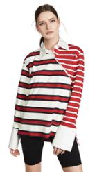 Monse Striped Twisted Rugby Top