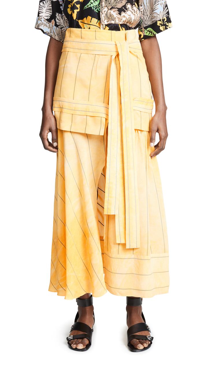 3 1 Phillip Lim Maxi Striped Skirt With Front Tie