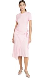 Rosetta Getty Short Sleeve Apron Wrap T Shirt Dress