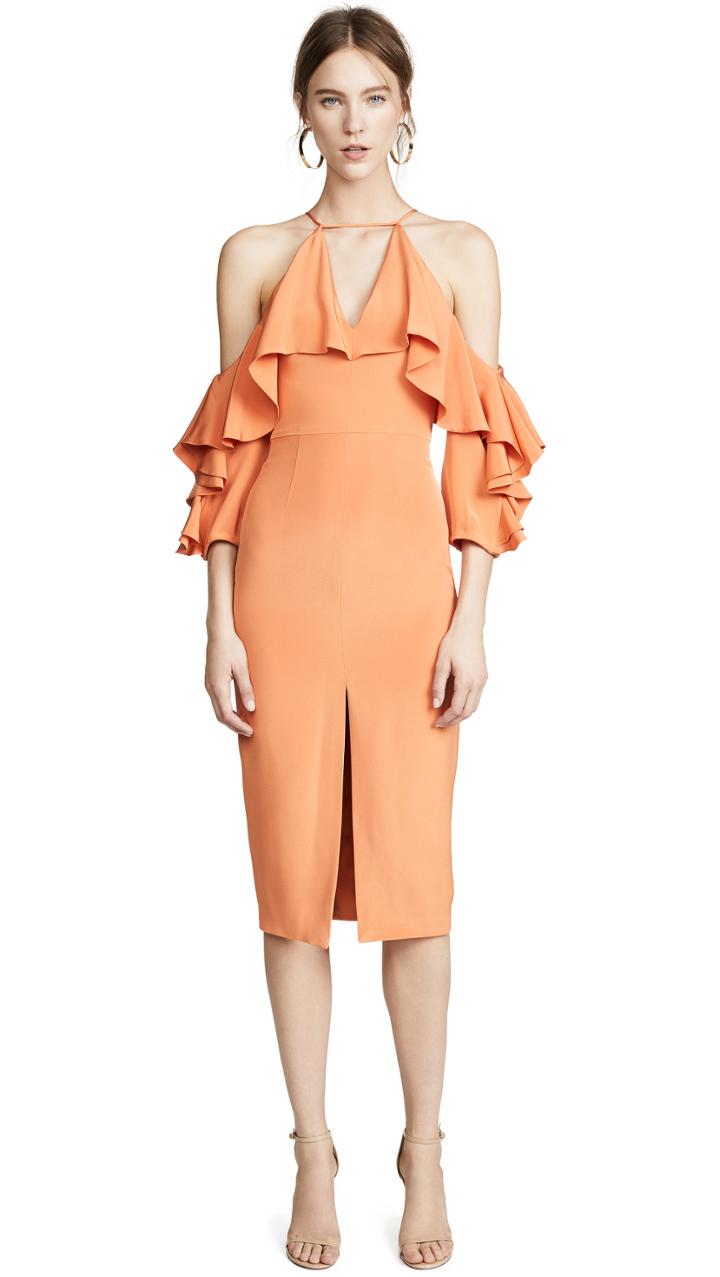 Cushnie Et Ochs Aura Cold Shoulder Pencil Dress With Halter Neck