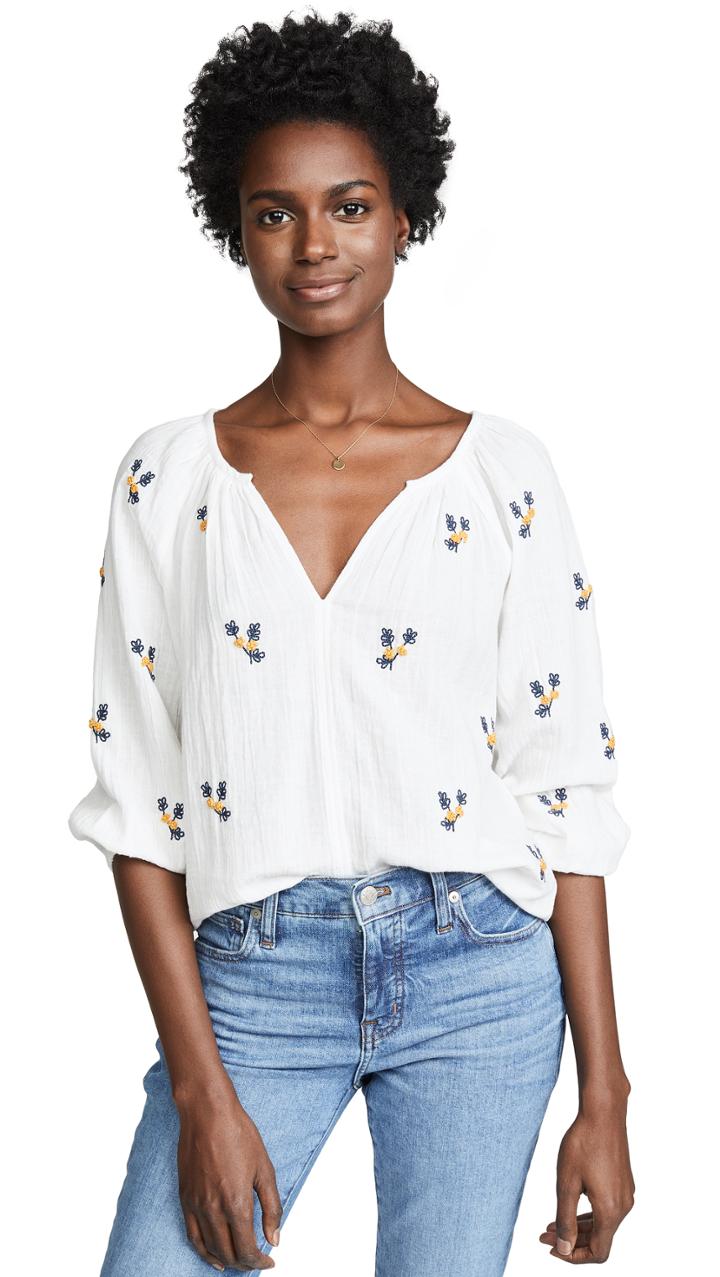 Velvet Selma Embroidered Blouse