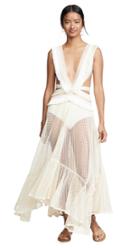 Patbo Fringe And Mesh Cutout Maxi Dress