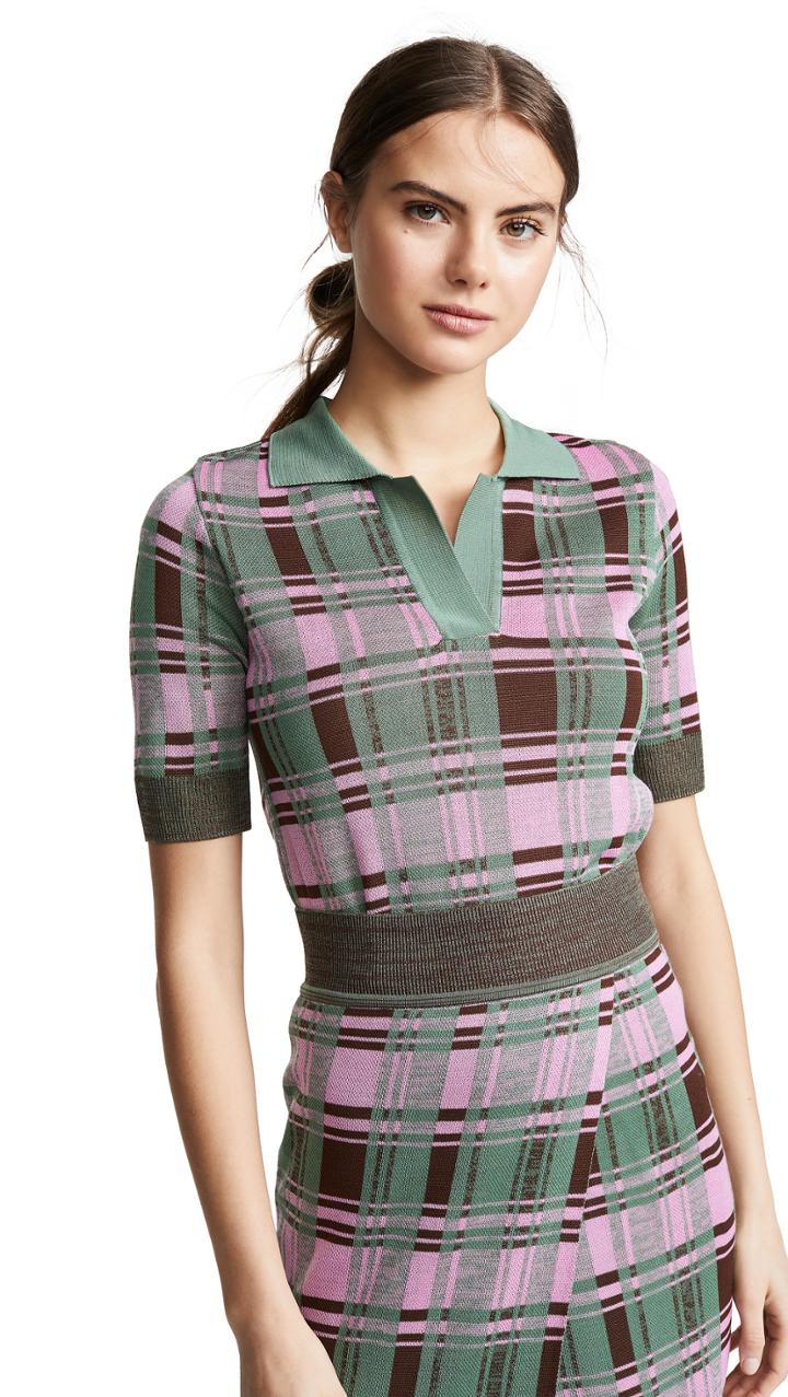 Goen J Plaid Collared Sweater